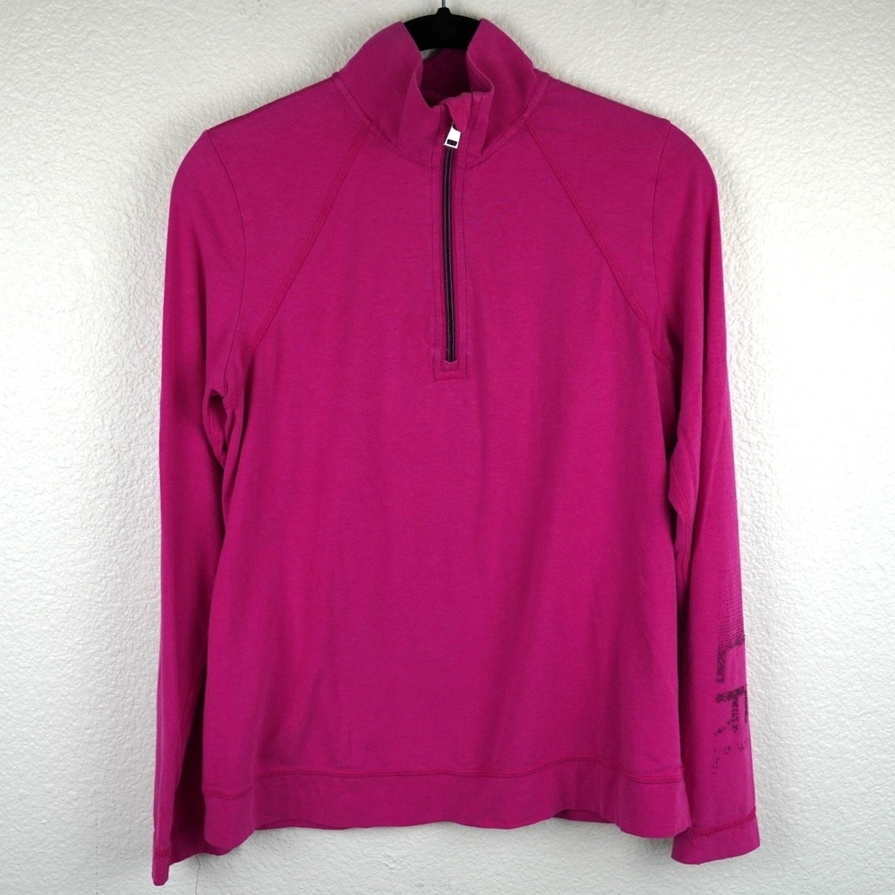 Lauren Ralph Lauren Quarter Zip Pullover Womens Medium Pink Mock Neck Activewear